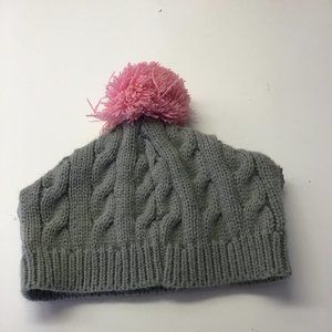Pink Pom Gray Doggy Hat
